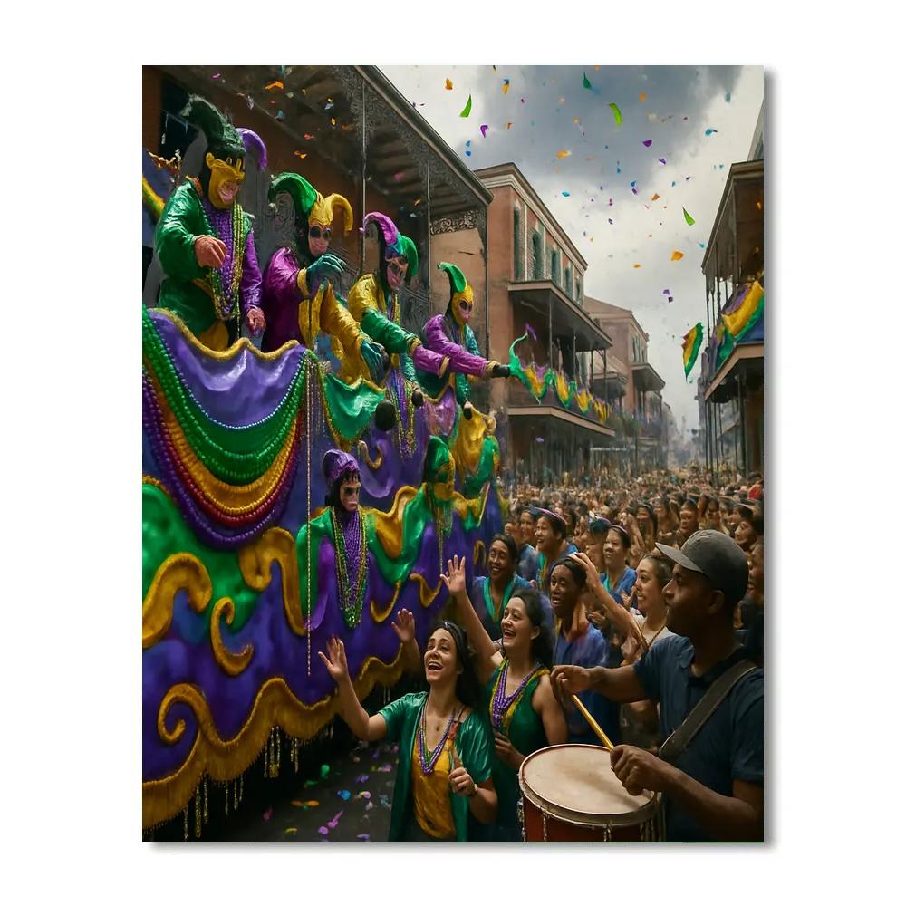 Mardi Gras Float Parade Number painting