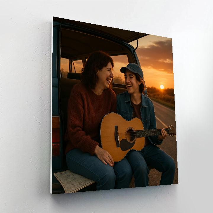 Mother And Teen Roadside Song paint by color