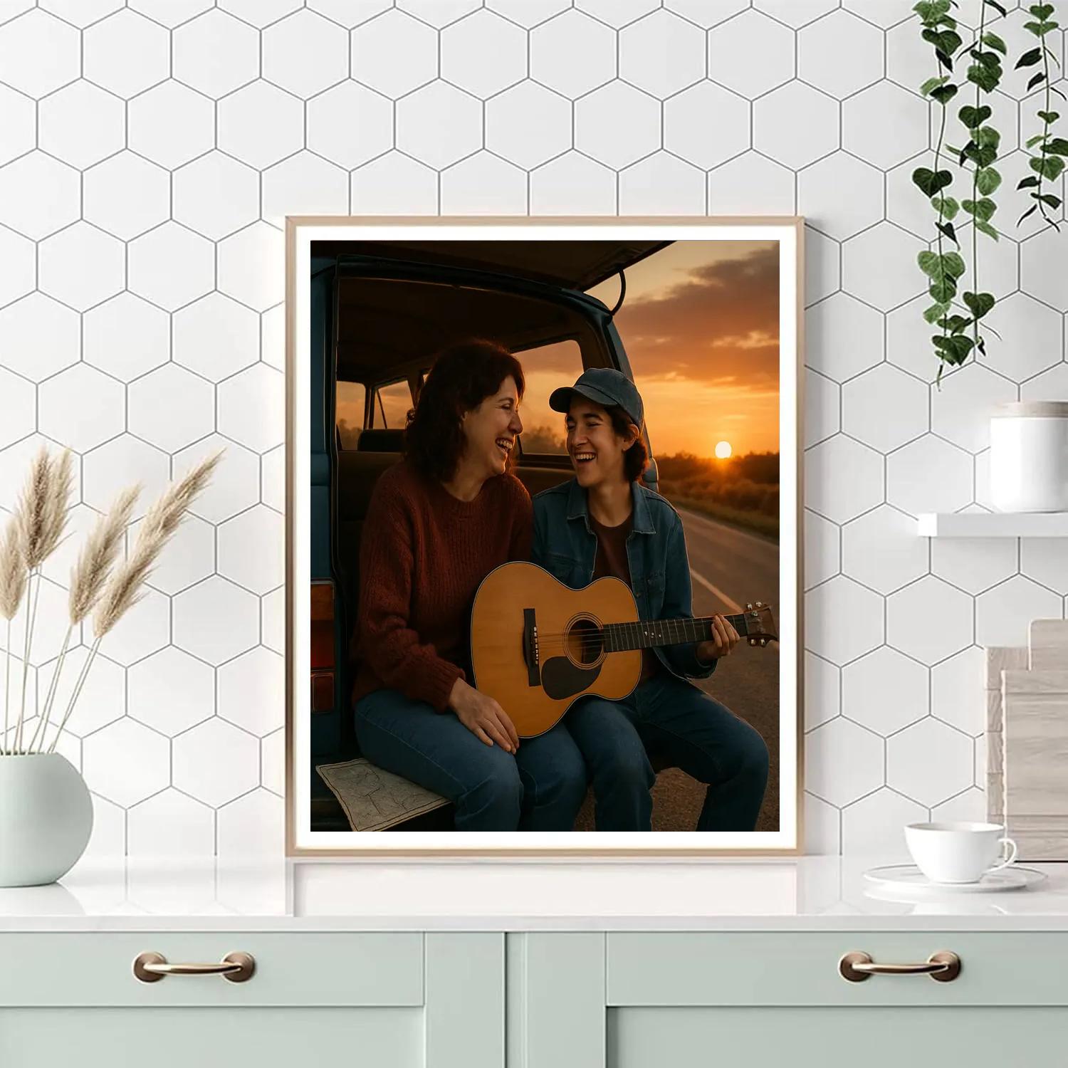 Mother And Teen Roadside Song paint by color