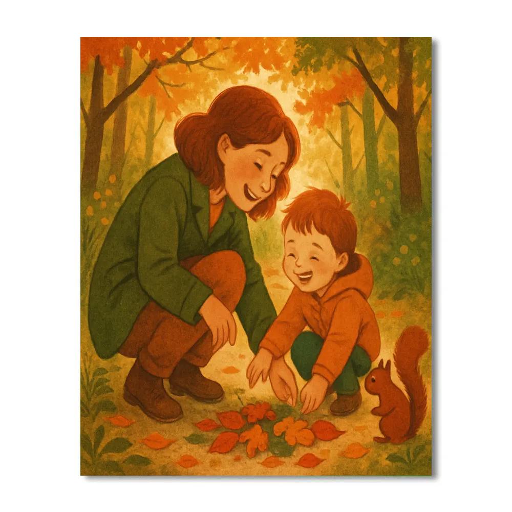 Autumn Leaf Treasure Hunt paint by numbers