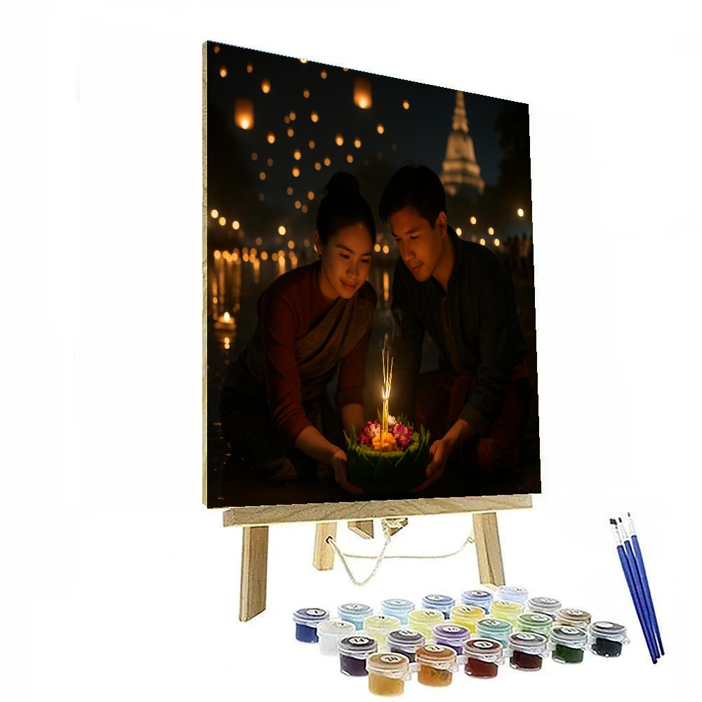 Lanterns Over Ping River Chiang Mai painting number kit