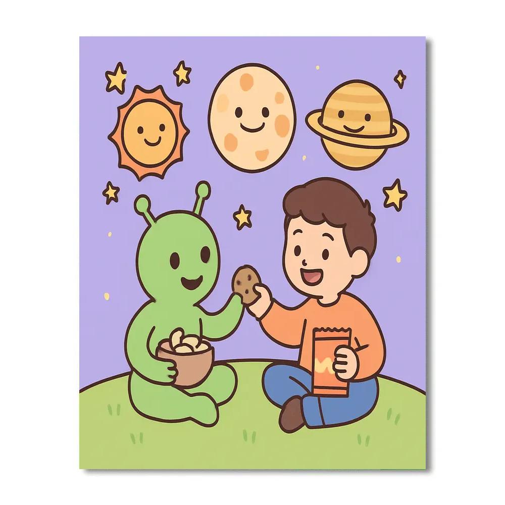 Space Garden Picnic Number painting