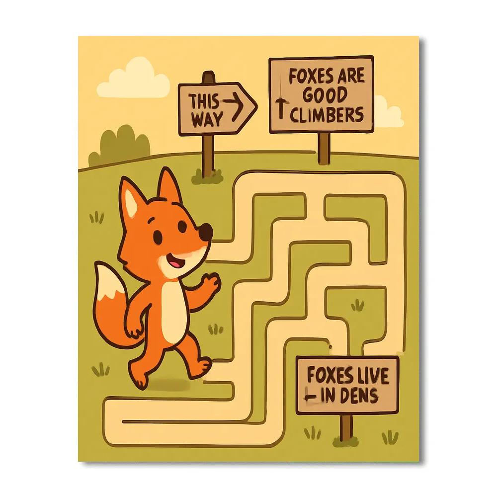 Friendly Forest Labyrinth paint by number