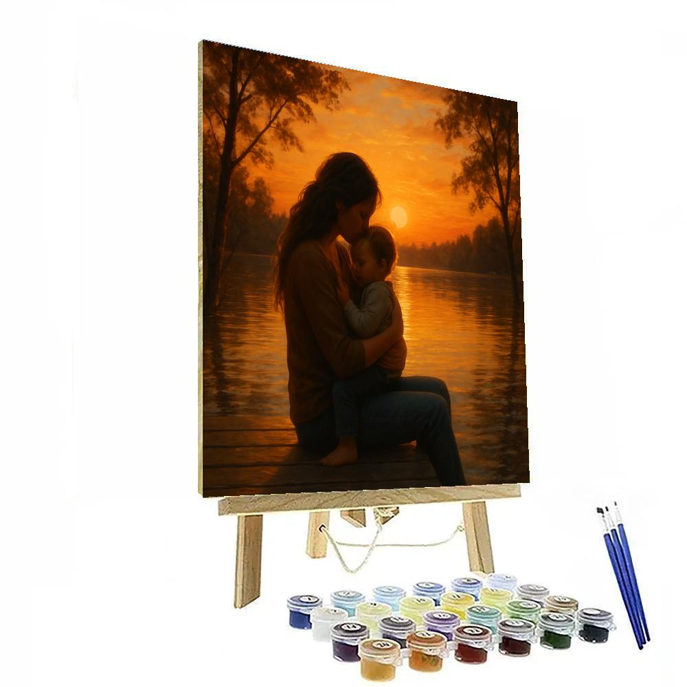 Sunset Embrace By The Lake Paint by numbers kits