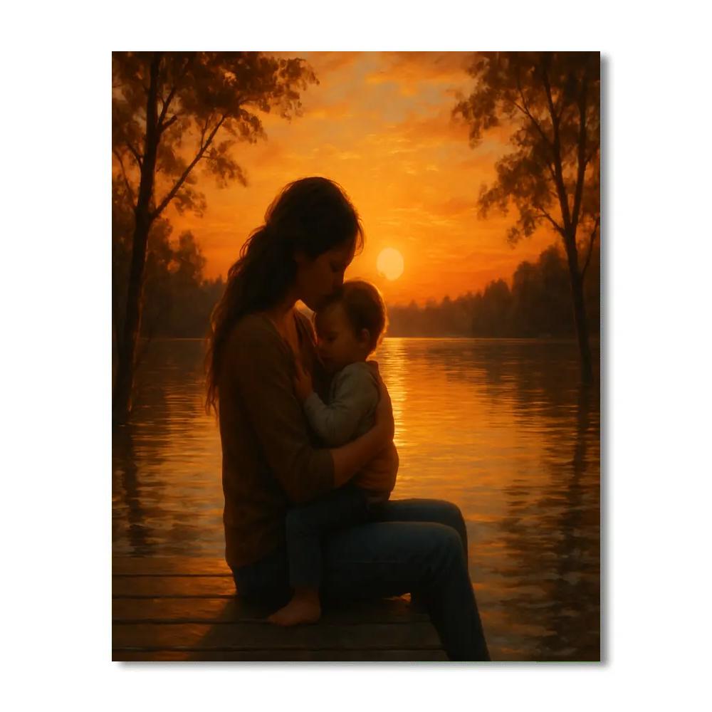 Sunset Embrace By The Lake Paint by numbers kits
