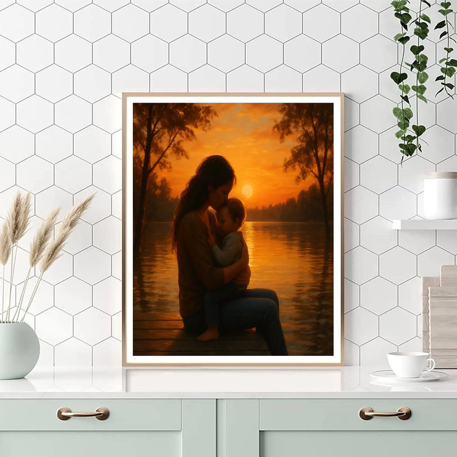 Sunset Embrace By The Lake Paint by numbers kits