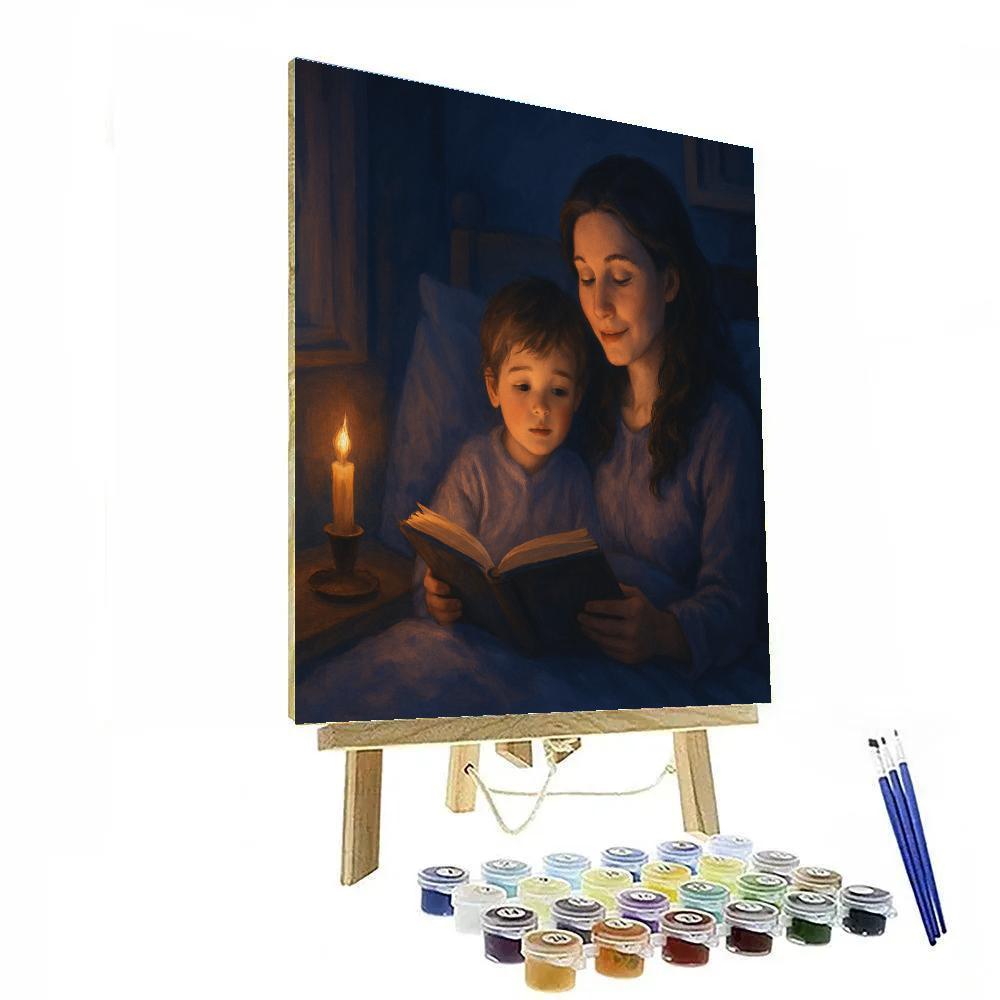Bedtime Stories Under Moonlight Number painting