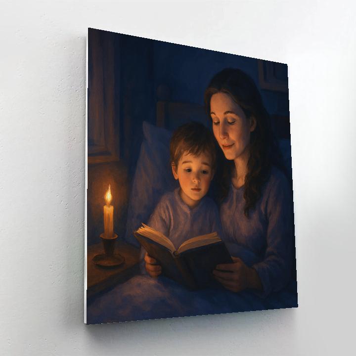 Bedtime Stories Under Moonlight Number painting