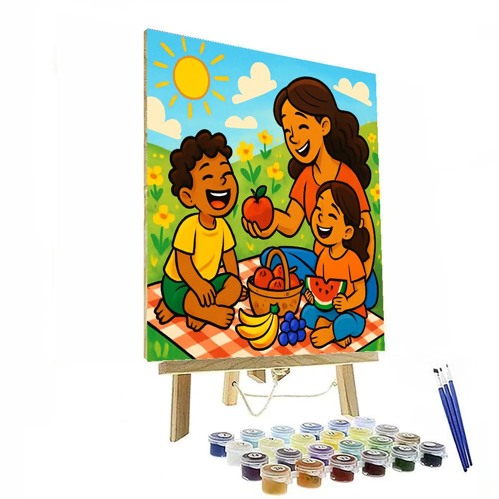 Picnic In The Sunlit Meadow paint by color