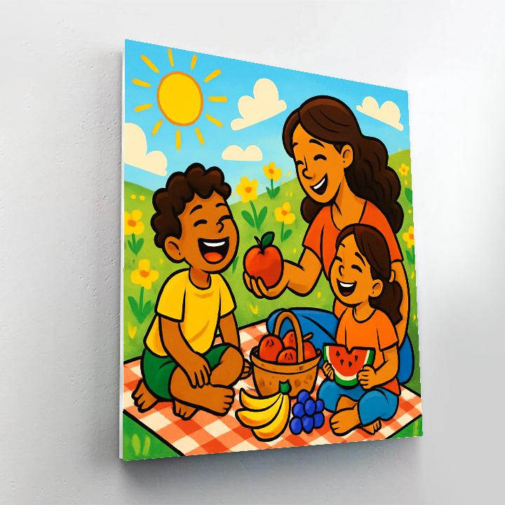 Picnic In The Sunlit Meadow paint by color