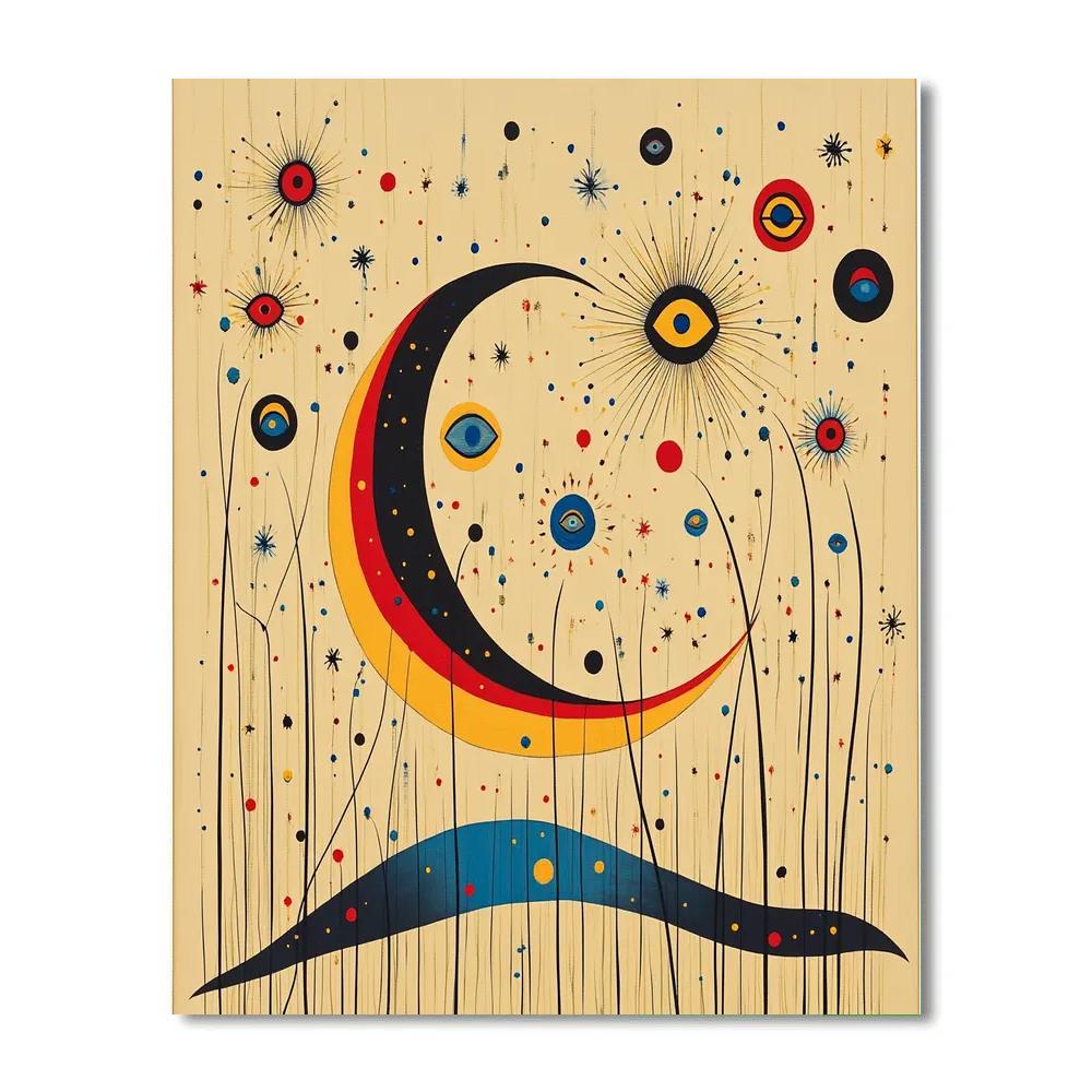 Joan Miró Inspired Celestial Garden Numbered painting kits