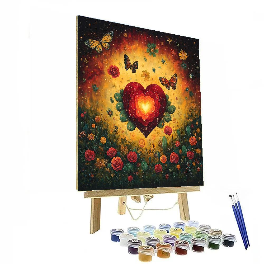 Frida Kahlo Inspired Floral Nebula paint by number