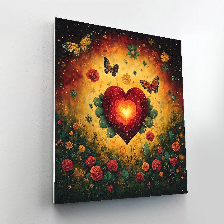 Frida Kahlo Inspired Floral Nebula paint by number