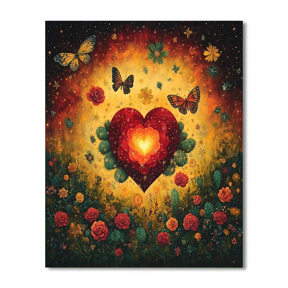 Frida Kahlo Inspired Floral Nebula paint by number