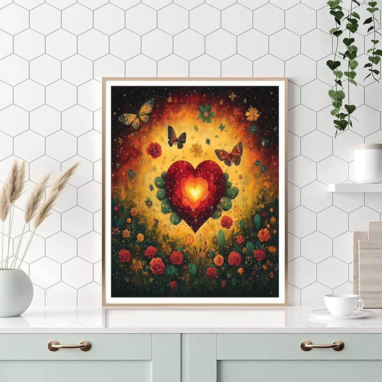 Frida Kahlo Inspired Floral Nebula paint by number