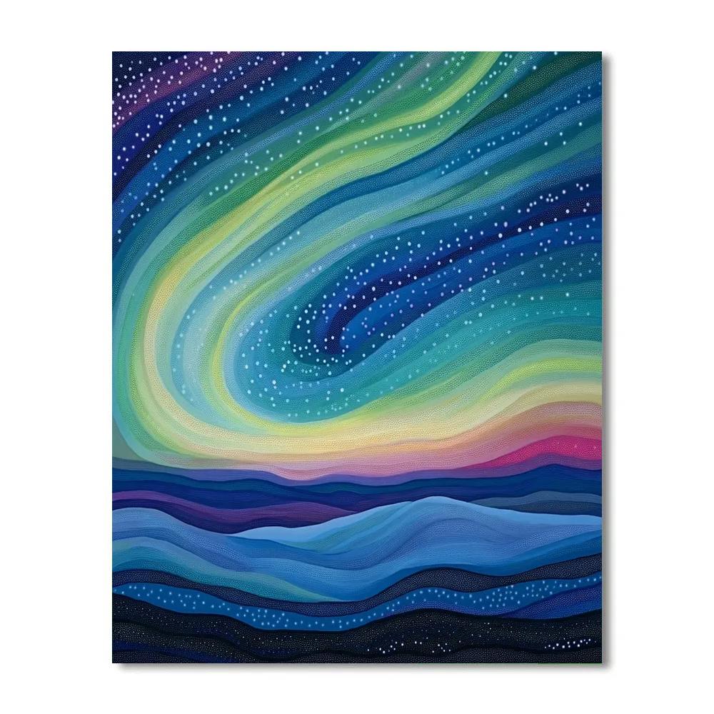 Georges Seurat Inspired Alpine Aurora Paint by numbers kits