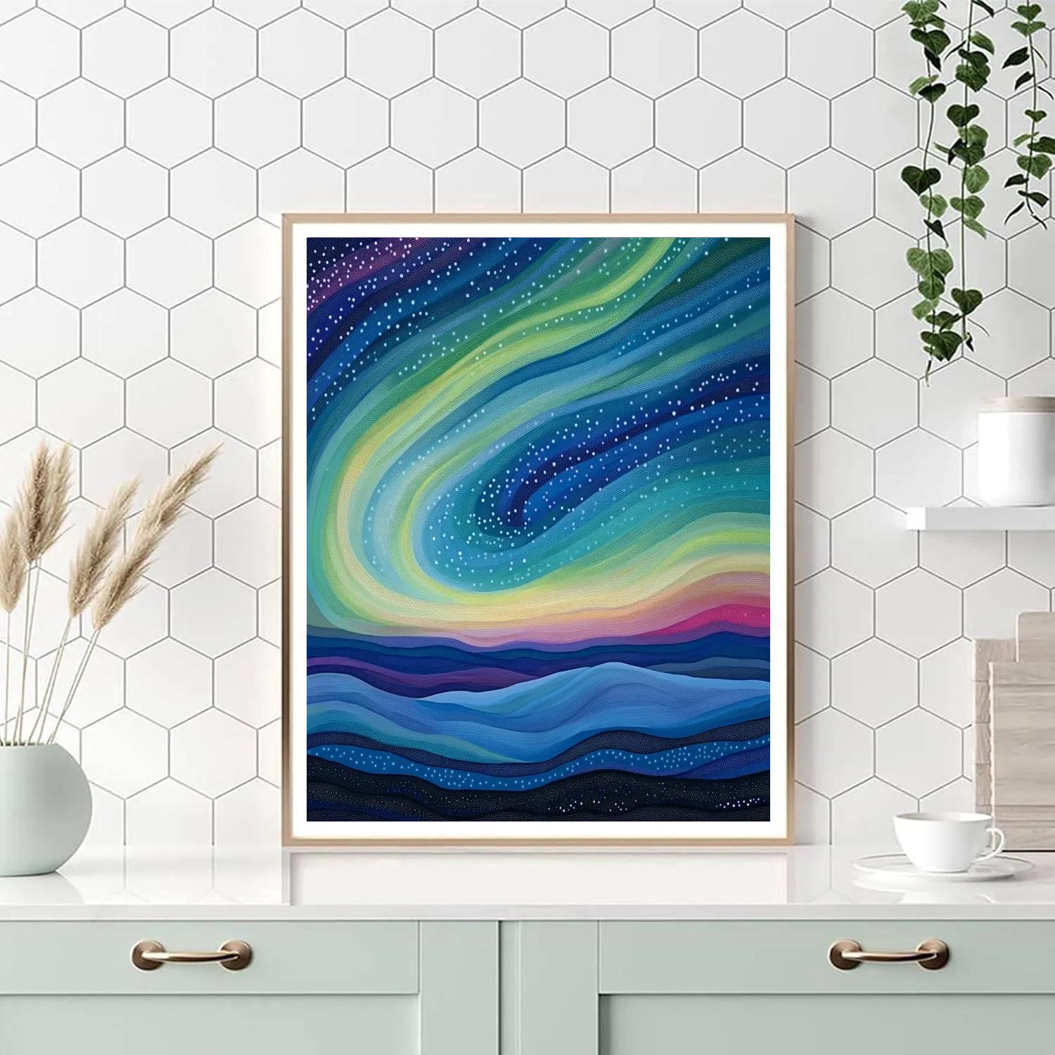 Georges Seurat Inspired Alpine Aurora Paint by numbers kits
