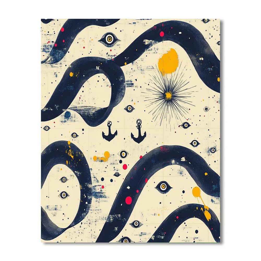 Joan Miró Inspired Dreamwave Constellation paint by number