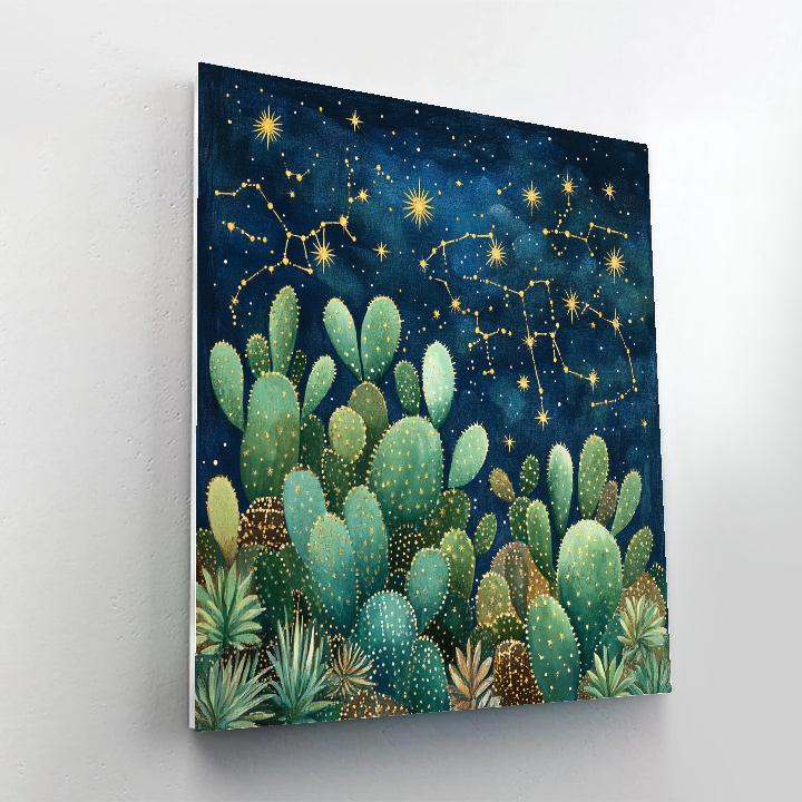 Frida Kahlo Inspired Cactus Constellation paint by numbers