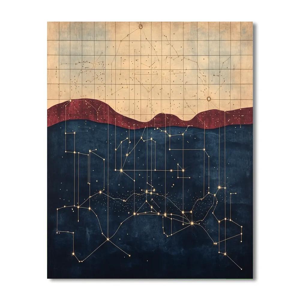 Paul Klee Inspired Night Cartography DIY paint by numbers