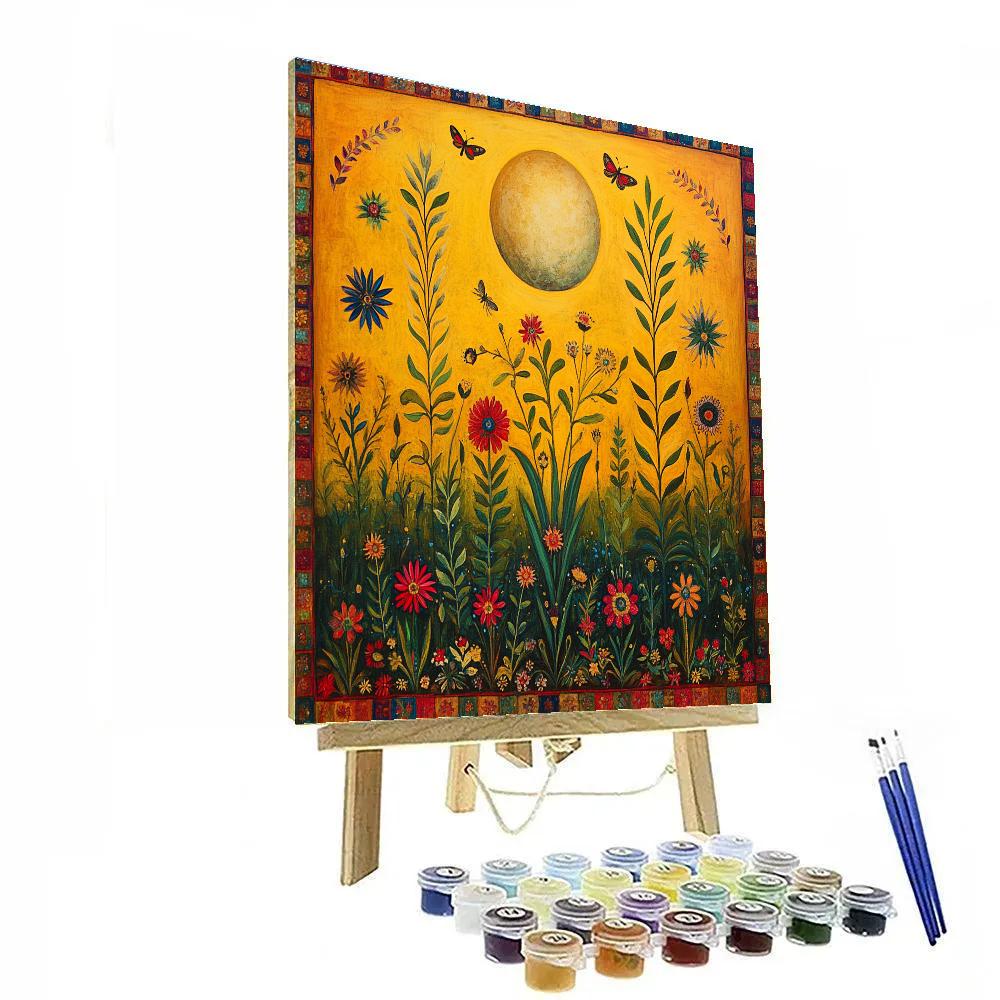 Frida Kahlo Inspired Tehuana Garden Moon Paint by numbers kits