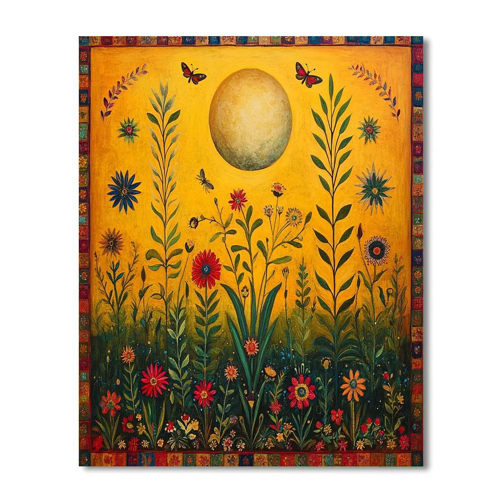 Frida Kahlo Inspired Tehuana Garden Moon Paint by numbers kits