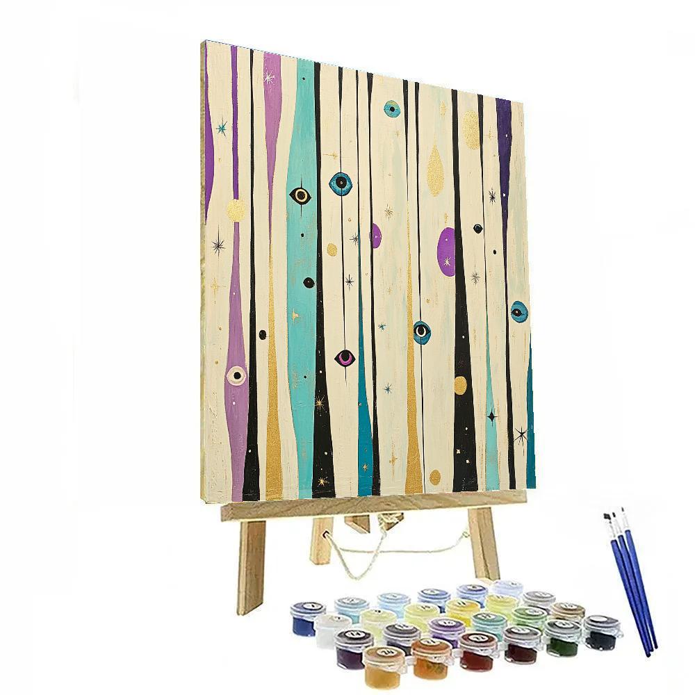 Joan Miró Inspired Aurora Whispers paint by color