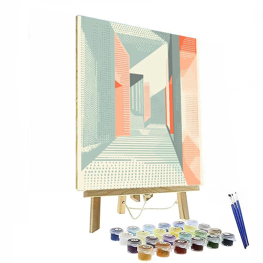 Georges Seurat Inspired Chromatic Labyrinth paint by numbers