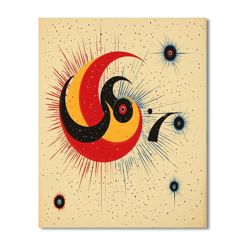 Joan Miró Inspired Stellar Nursery Dance Painting by numbers kit