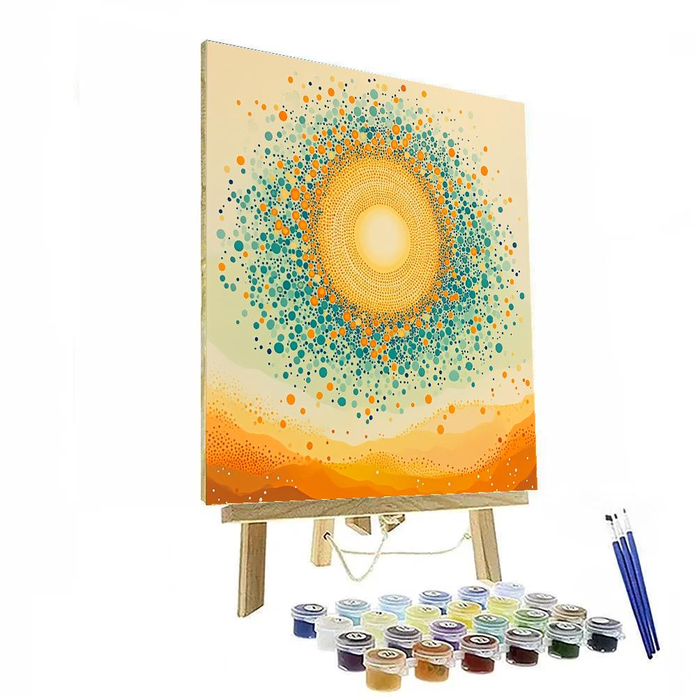 Georges Seurat Inspired Solar Mosaic Paint by numbers art