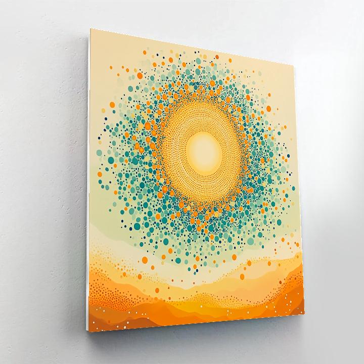 Georges Seurat Inspired Solar Mosaic Paint by numbers art