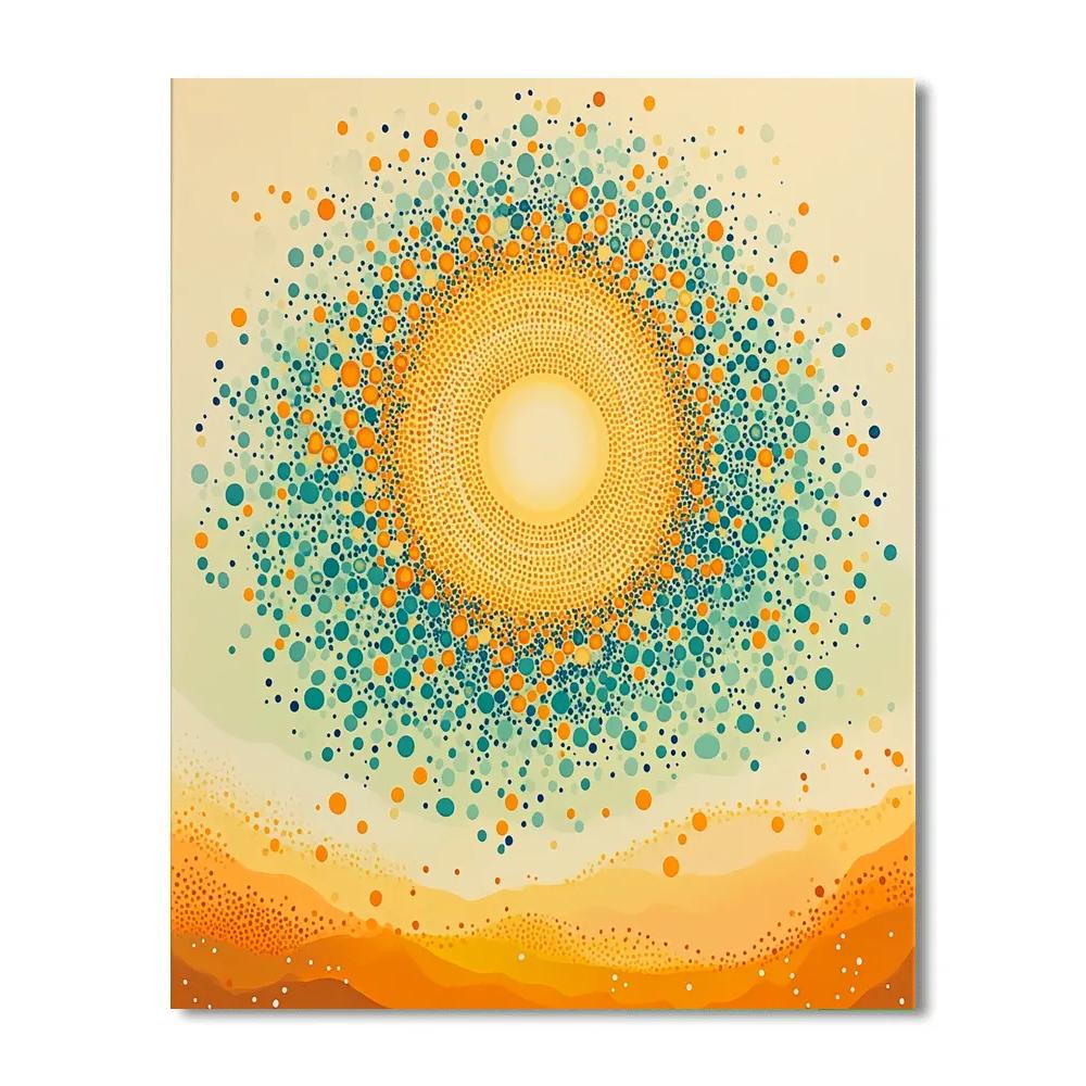 Georges Seurat Inspired Solar Mosaic Paint by numbers art