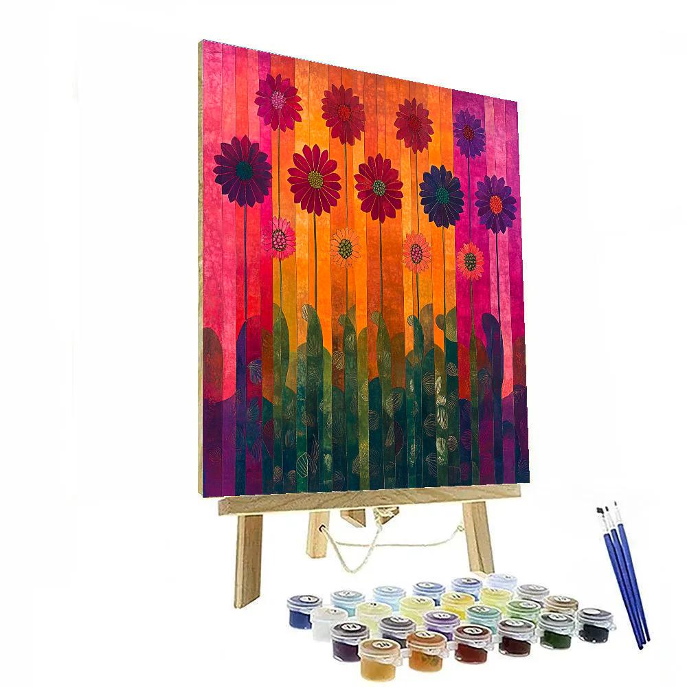 Frida Kahlo Inspired Rain Of Aztec Flowers Paint by numbers kits