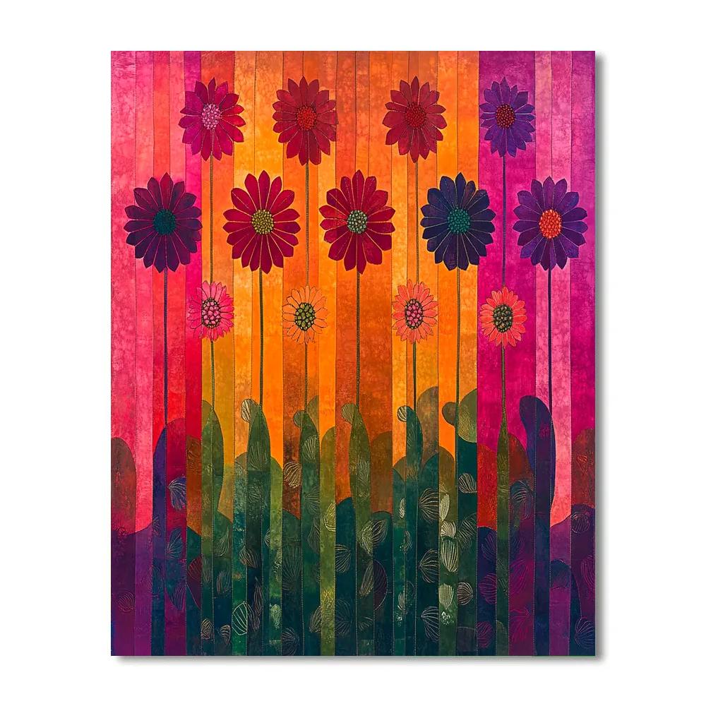 Frida Kahlo Inspired Rain Of Aztec Flowers Paint by numbers kits