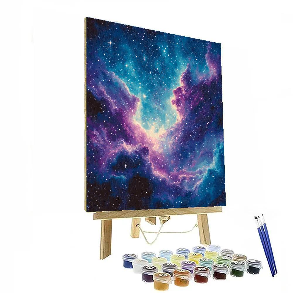 Georges Seurat Inspired Cosmic Nebula Number painting