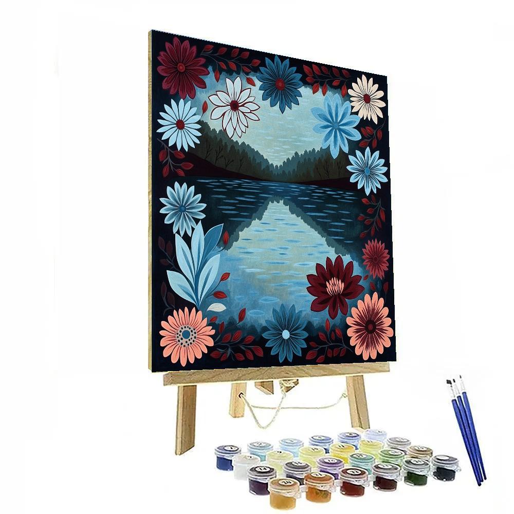 Frida Kahlo Inspired Mirrored Lagoon Of Petals Paint by numbers kits
