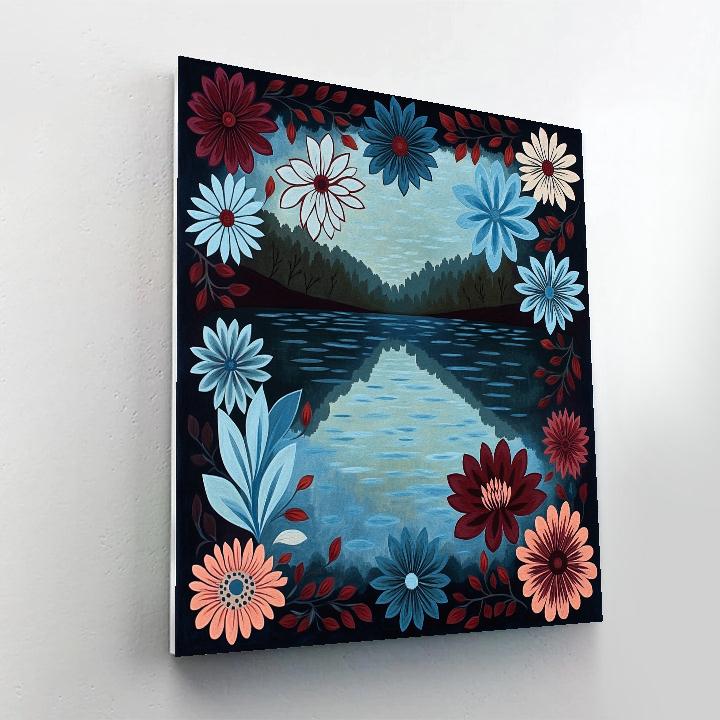 Frida Kahlo Inspired Mirrored Lagoon Of Petals Paint by numbers kits