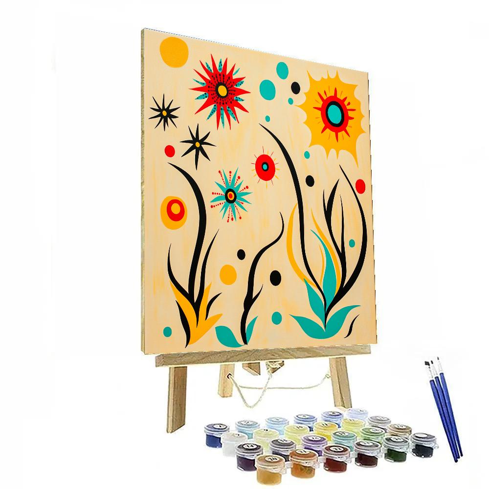 Joan Miró Inspired Dreamscape Garden DIY paint by numbers