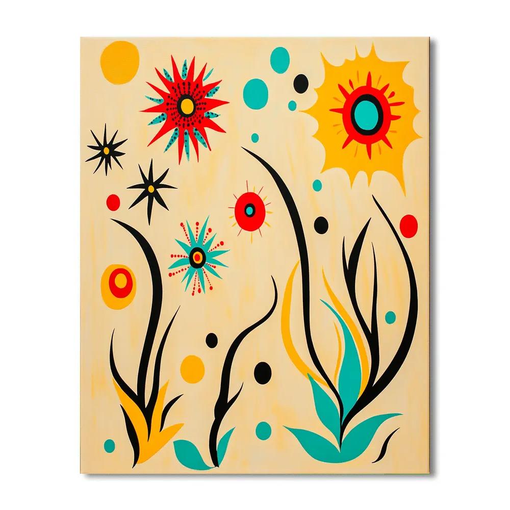 Joan Miró Inspired Dreamscape Garden DIY paint by numbers
