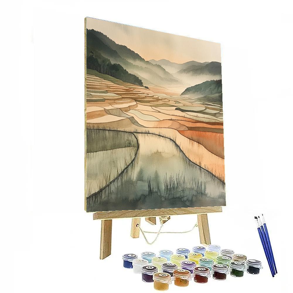 Nandalal Bose Inspired Monsoon Rhythm Paint by numbers art