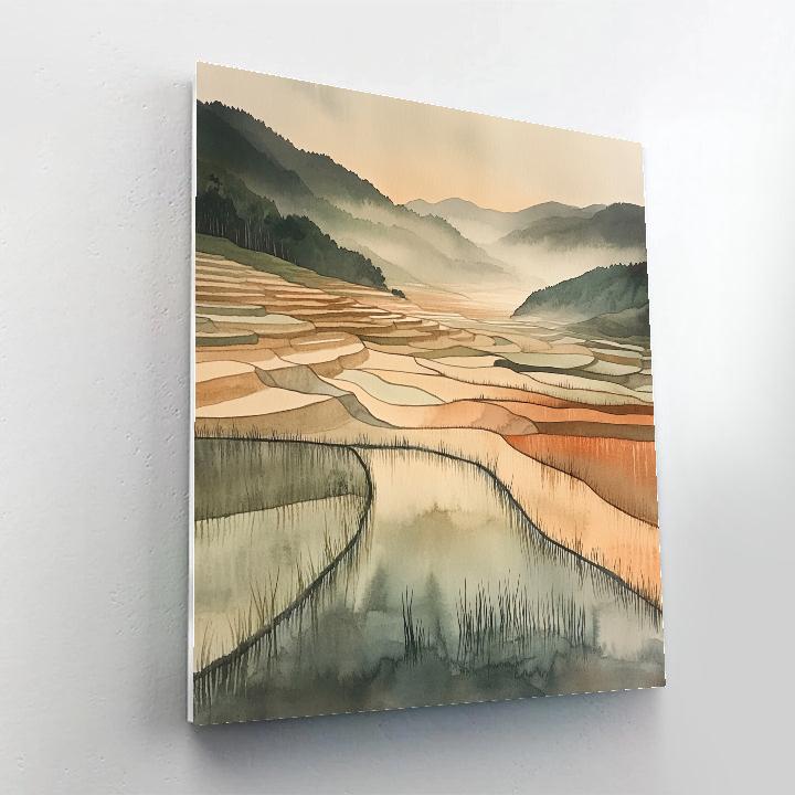 Nandalal Bose Inspired Monsoon Rhythm Paint by numbers art