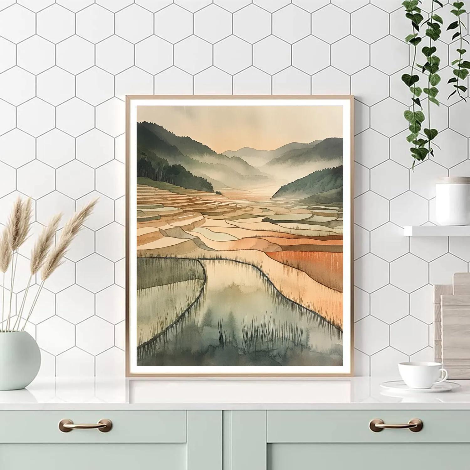 Nandalal Bose Inspired Monsoon Rhythm Paint by numbers art