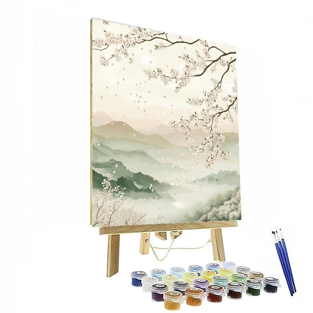 Hiroshige Inspired Cherry Blossom Drift Number painting