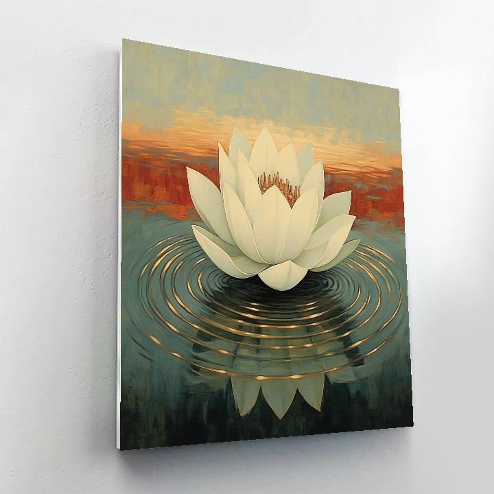 Nandalal Bose Inspired Lotus Of Quiet Light Number painting