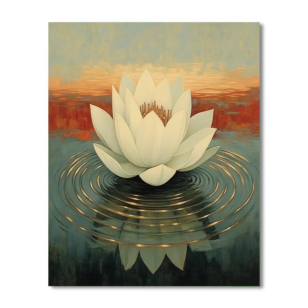 Nandalal Bose Inspired Lotus Of Quiet Light Number painting