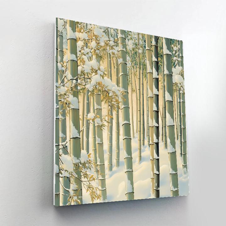Hiroshige Inspired Winter Bamboo Glow Paint by numbers art