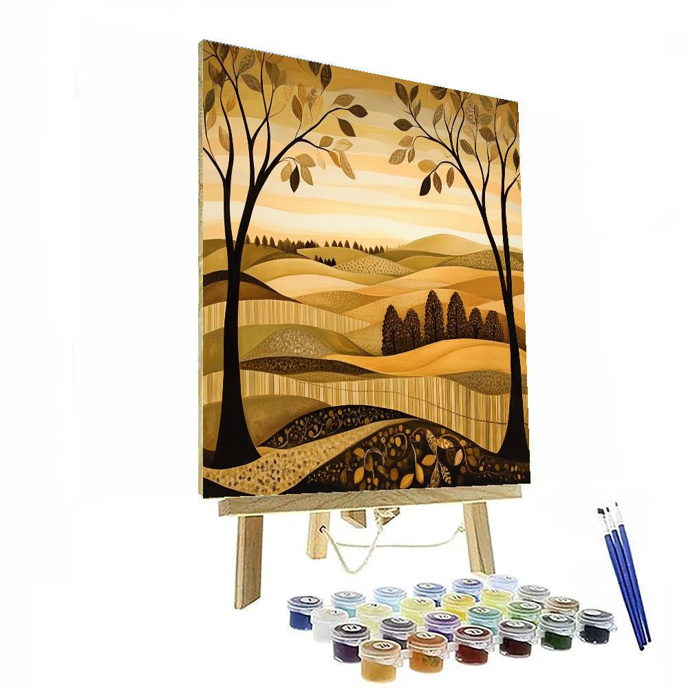 Nandalal Bose Inspired Village Horizon Patterns paint by color