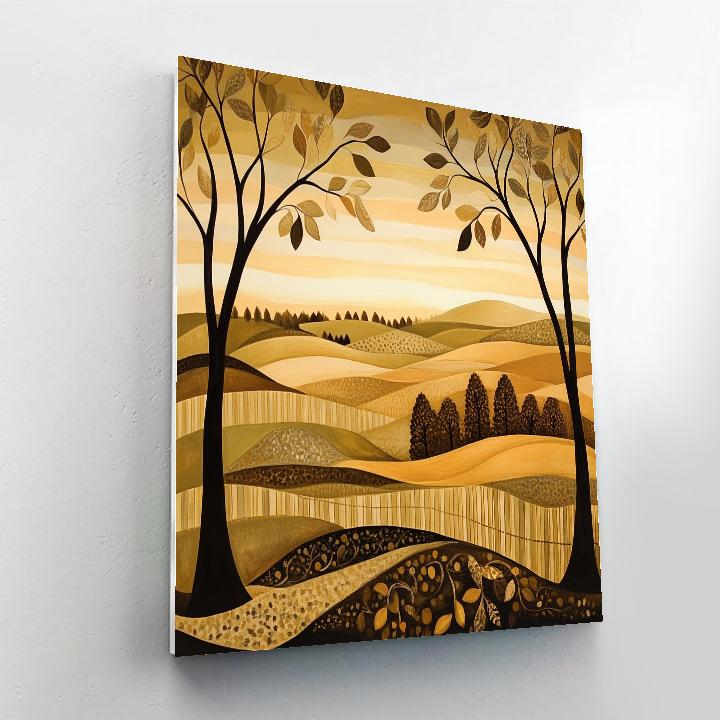 Nandalal Bose Inspired Village Horizon Patterns paint by color