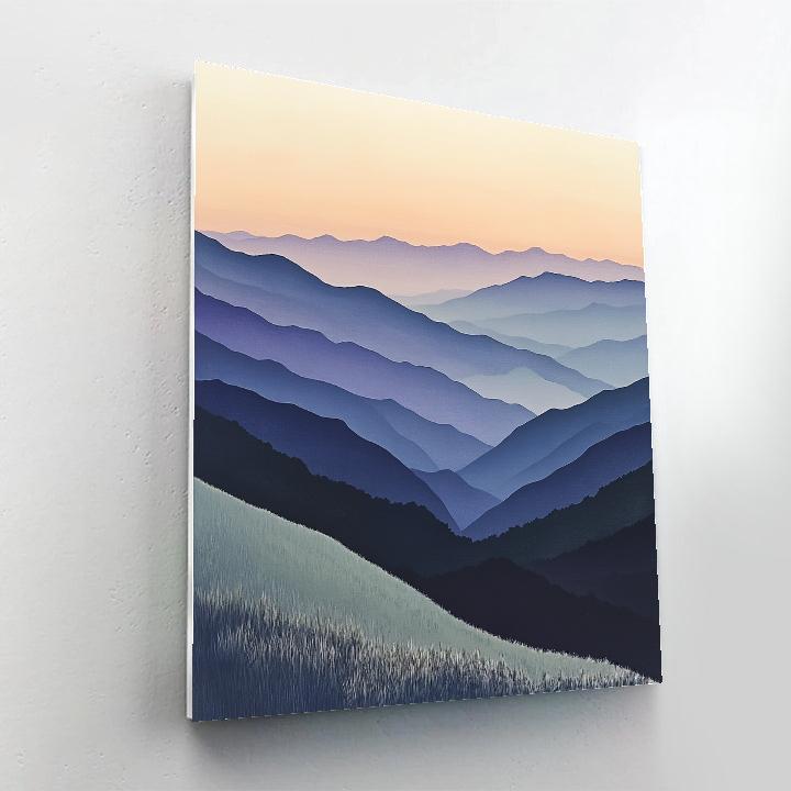 Hiroshige Inspired Distant Mountain Mist Paint by numbers kits