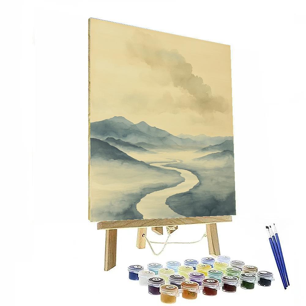 Zhao Mengfu Inspired River Of Clouds Painting by numbers kit